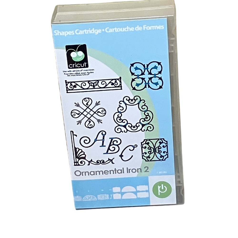 Cricut Ornamental Iron 2 Shapes Cartridge Set with Overlay and Handbook